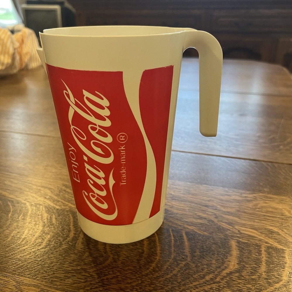 Coca Cola Plastic Pitcher 5.5 Cups faded on one side